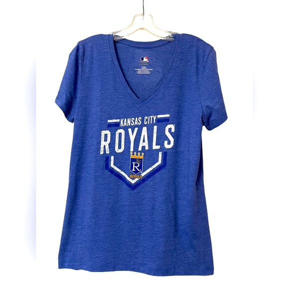MLB Kansas City Royals Women's Size L V-Neck Short Sleeve T-Shirt - Picture 5 of 8
